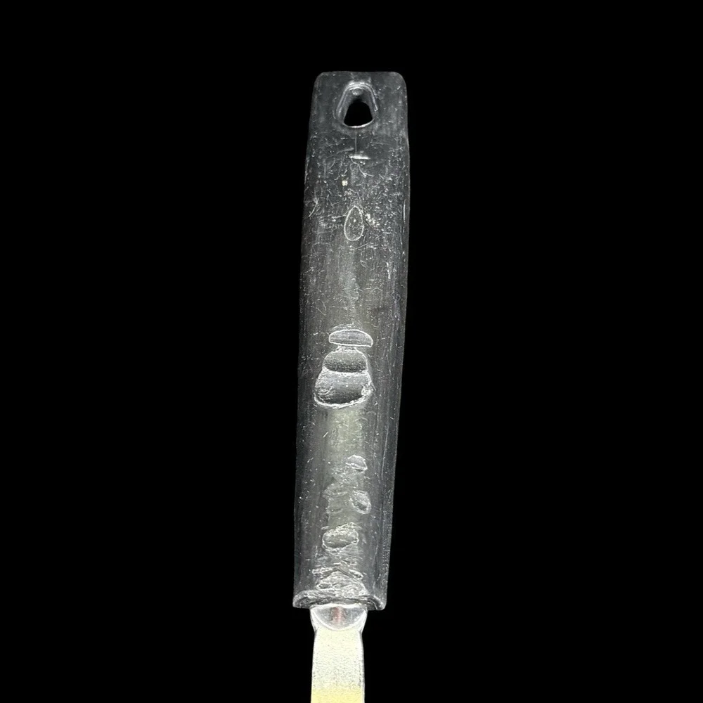 EKCO Keyhole Slotted Spatula Chrome Finish Black Handle MCM Vintage 10